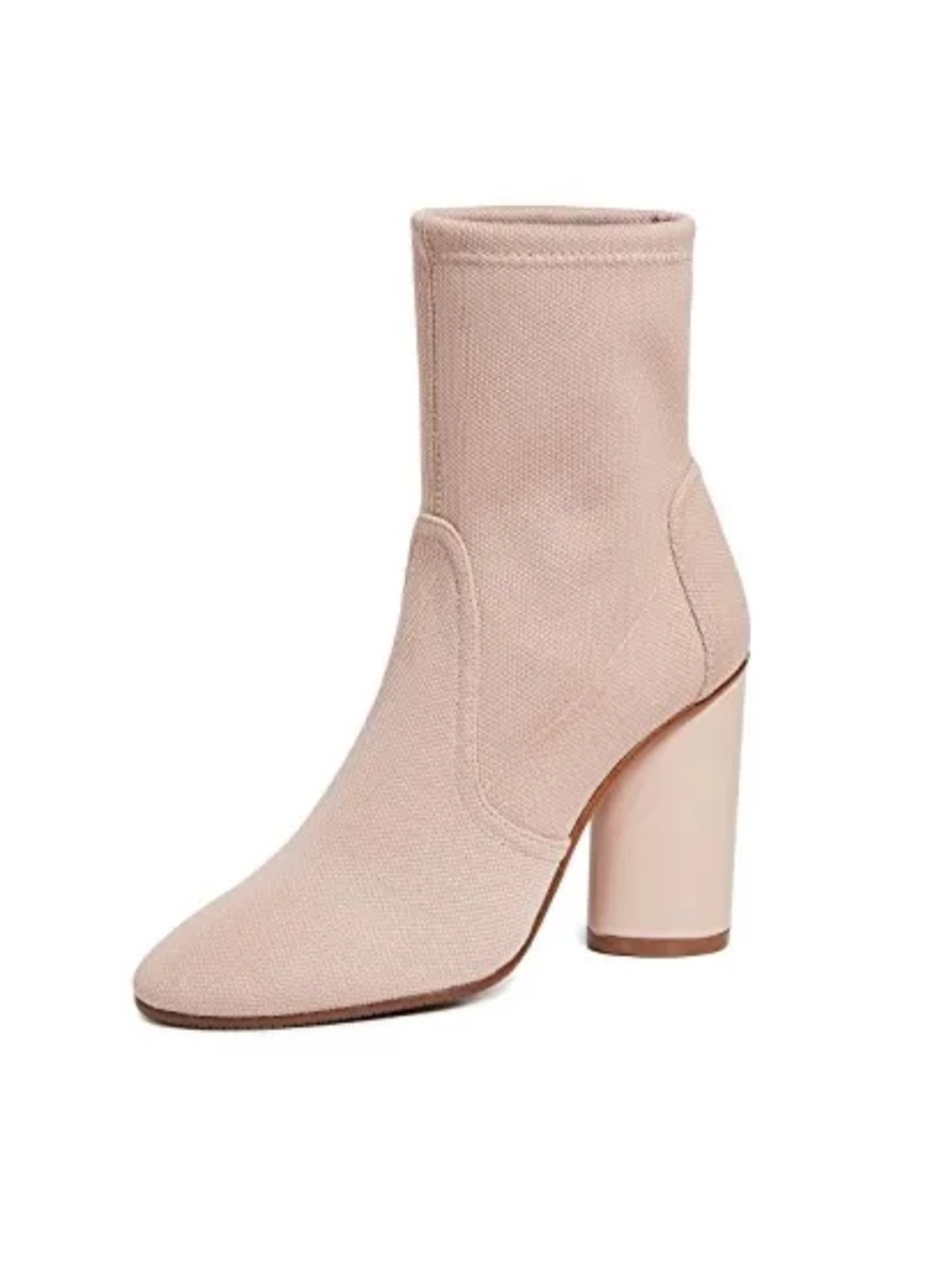 Stuart Weitzman Margot 95 Blush Pink Block Heel Ankle Boots Size 7.5